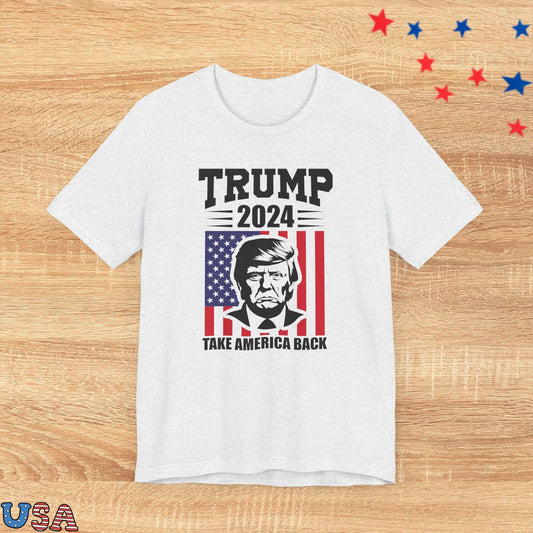 patriotic stars T-Shirt Ash / XS Trump 2024 Flag - Take America Back