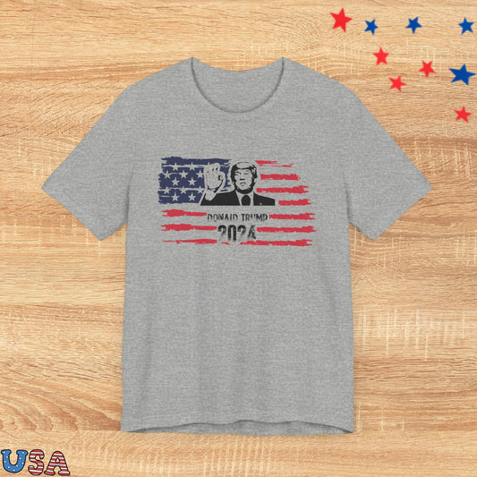patriotic stars T-Shirt Athletic Heather / XS Donald Trump 2024 with The Flag