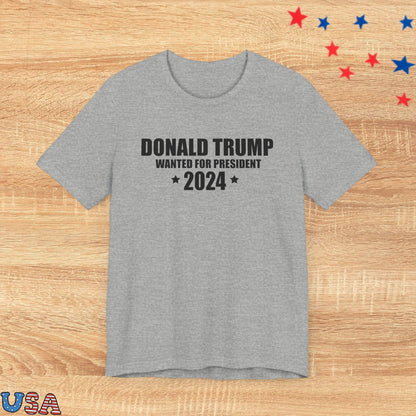 patriotic stars T-Shirt Athletic Heather / XS Donald Trump Wanted For President 2024