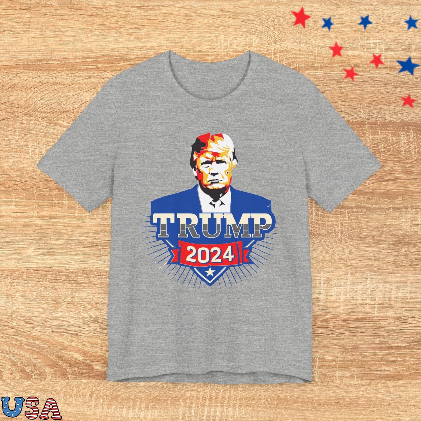 patriotic stars T-Shirt Athletic Heather / XS Trump 2024 Superman