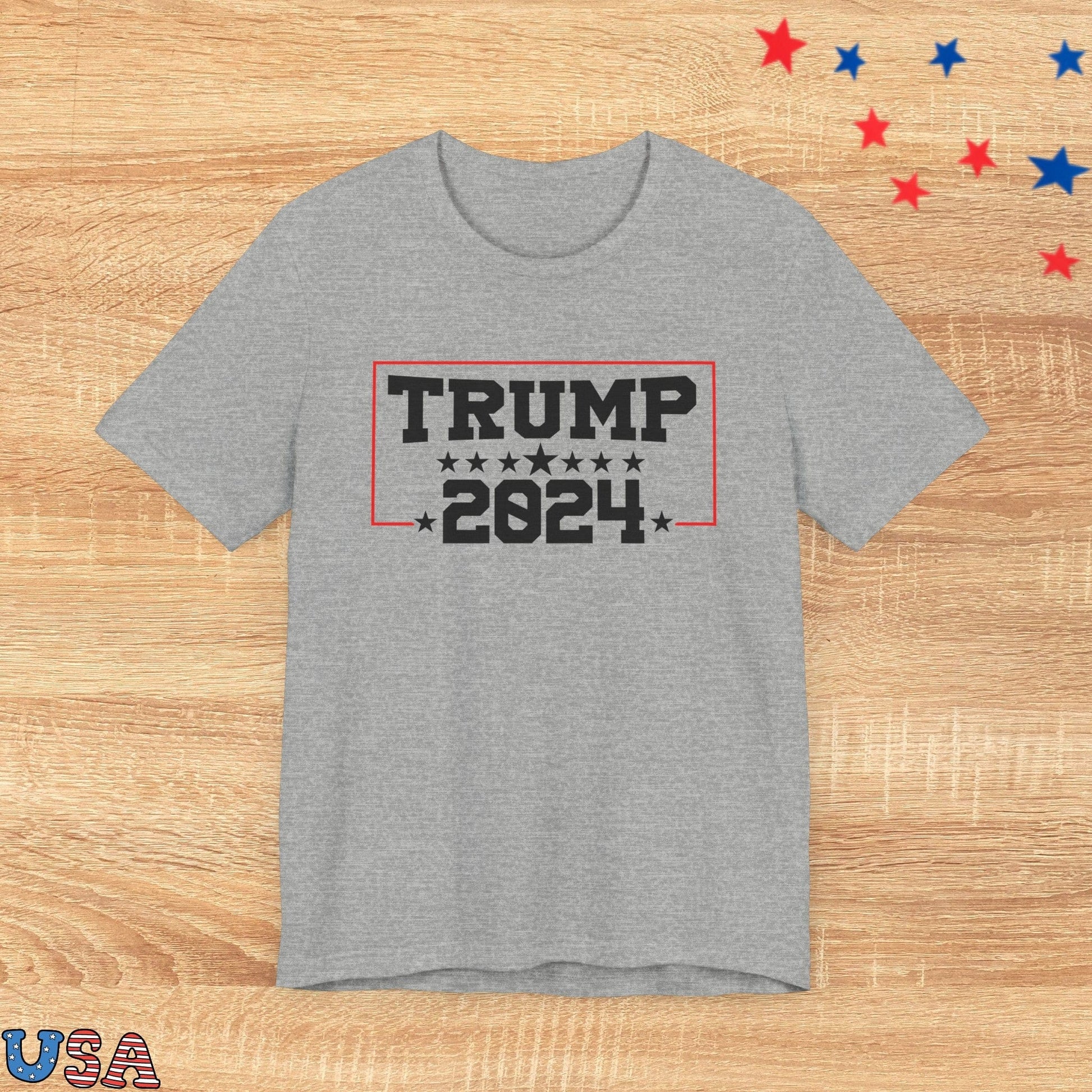 patriotic stars T-Shirt Athletic Heather / XS Trump Stars 2024