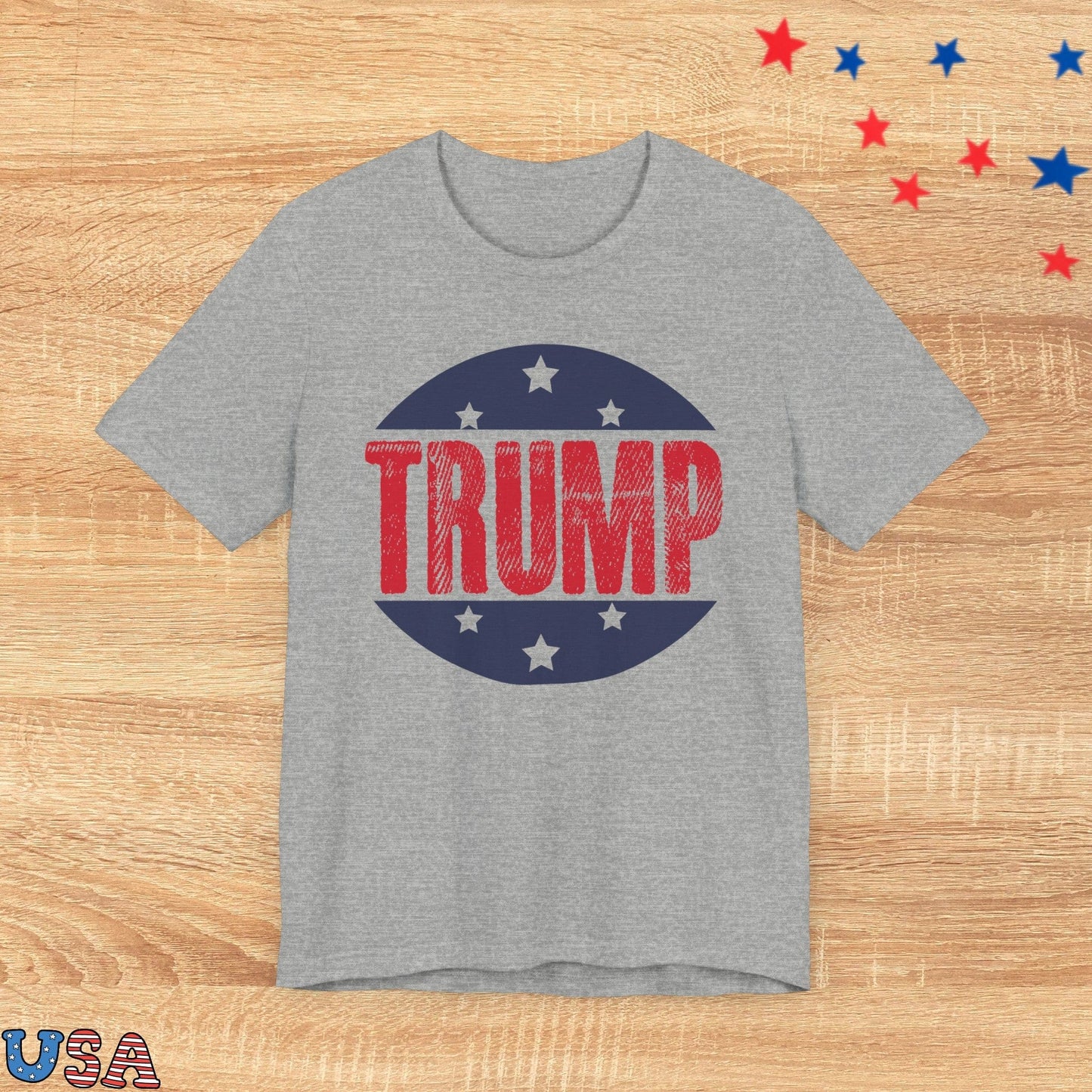 patriotic stars T-Shirt Athletic Heather / XS Trump Stars