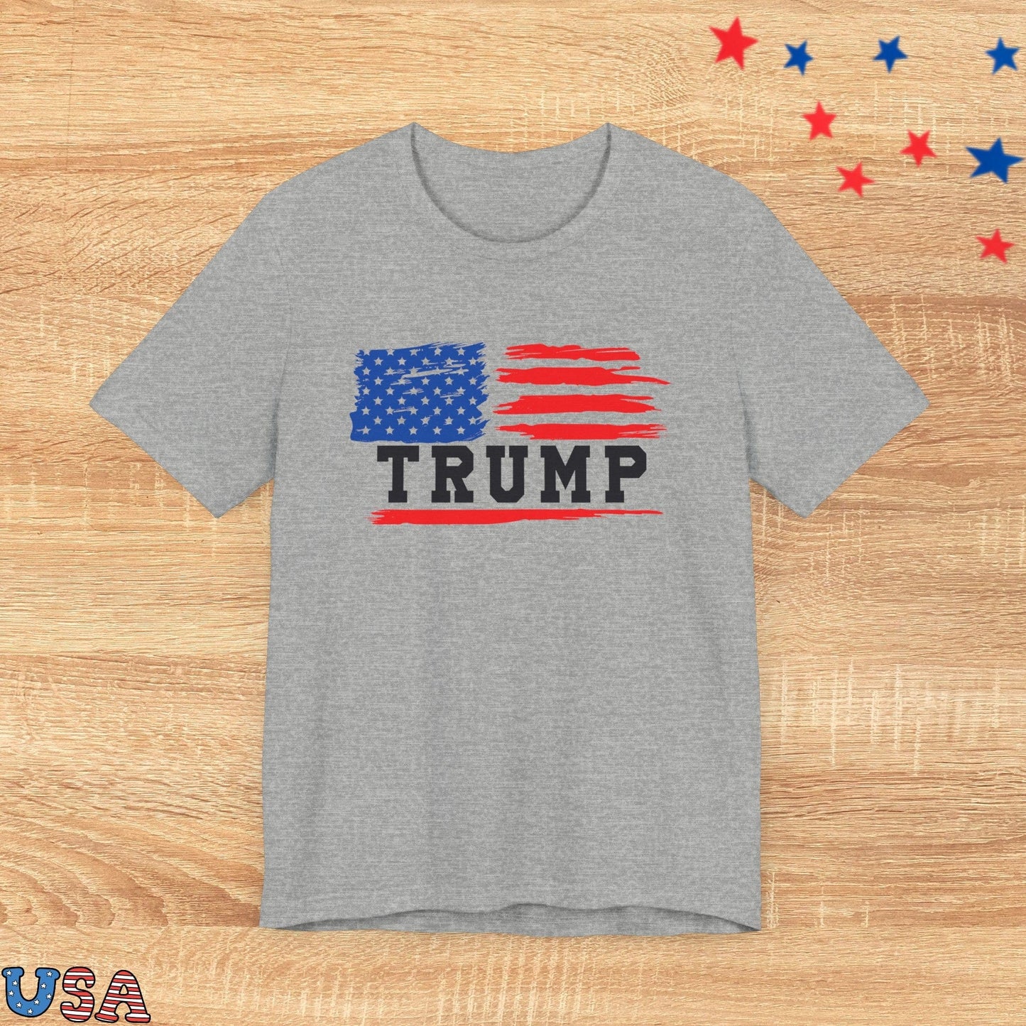 patriotic stars T-Shirt Athletic Heather / XS Trump USA Flag