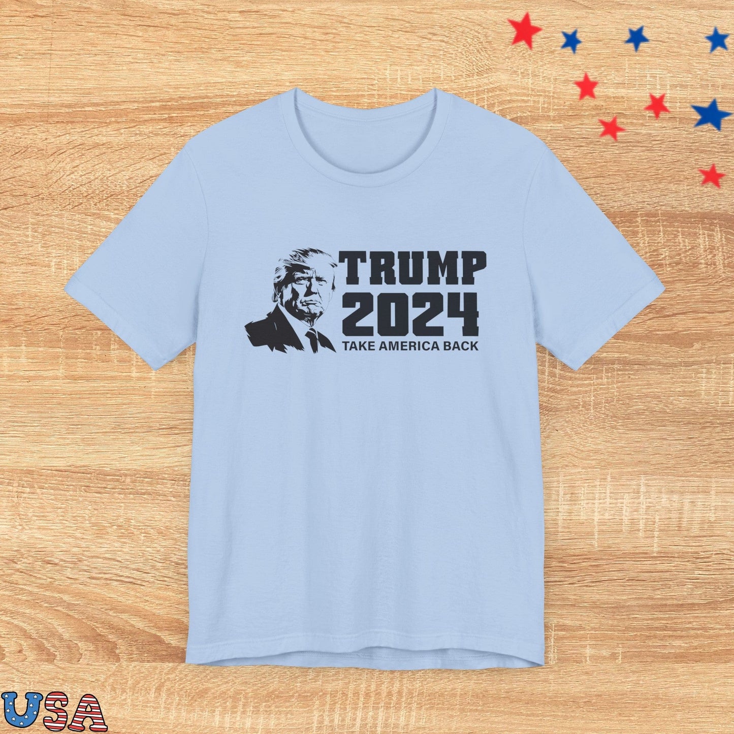 patriotic stars T-Shirt Baby Blue / XS Trump 2024