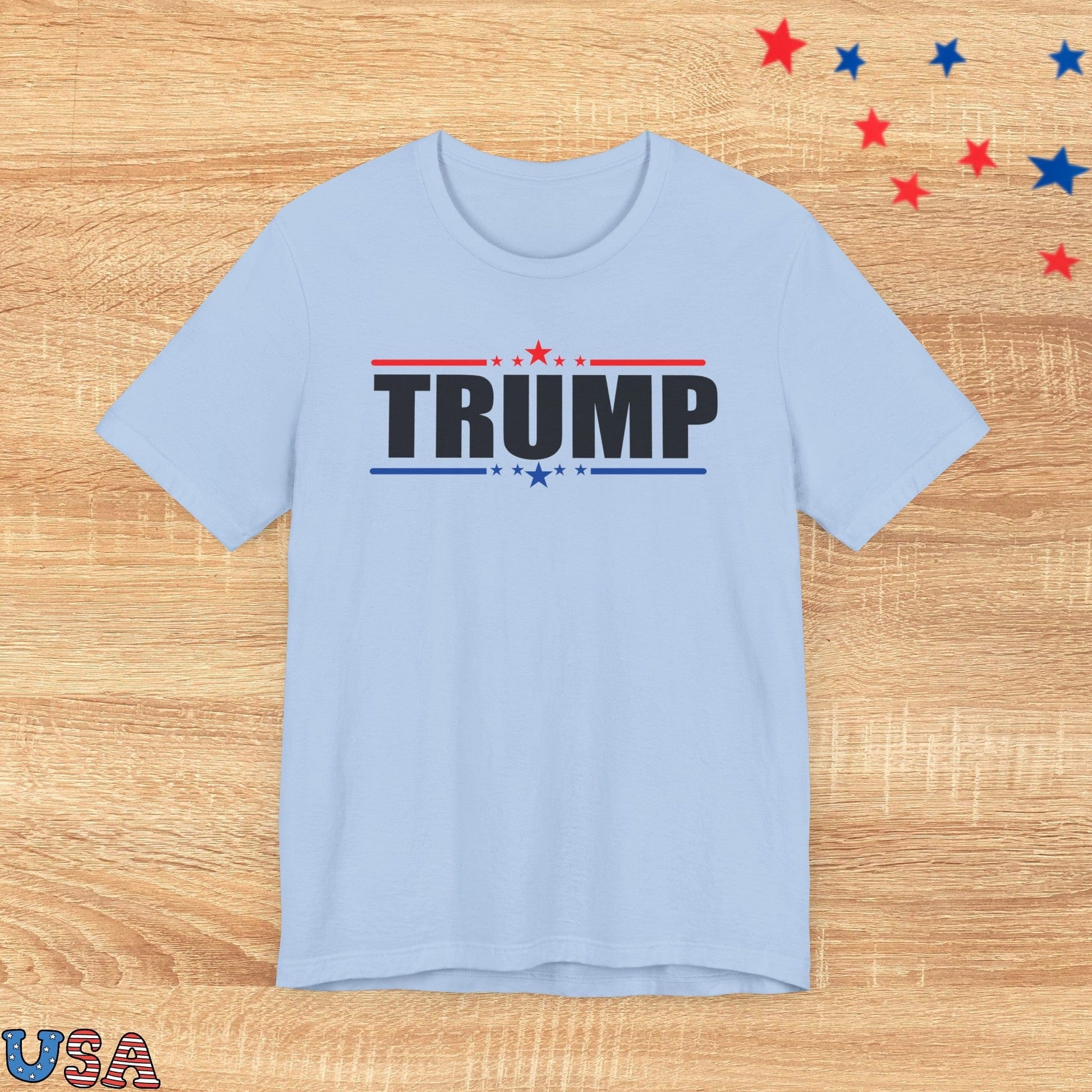 patriotic stars T-Shirt Baby Blue / XS Trump With Red & Blue Stars