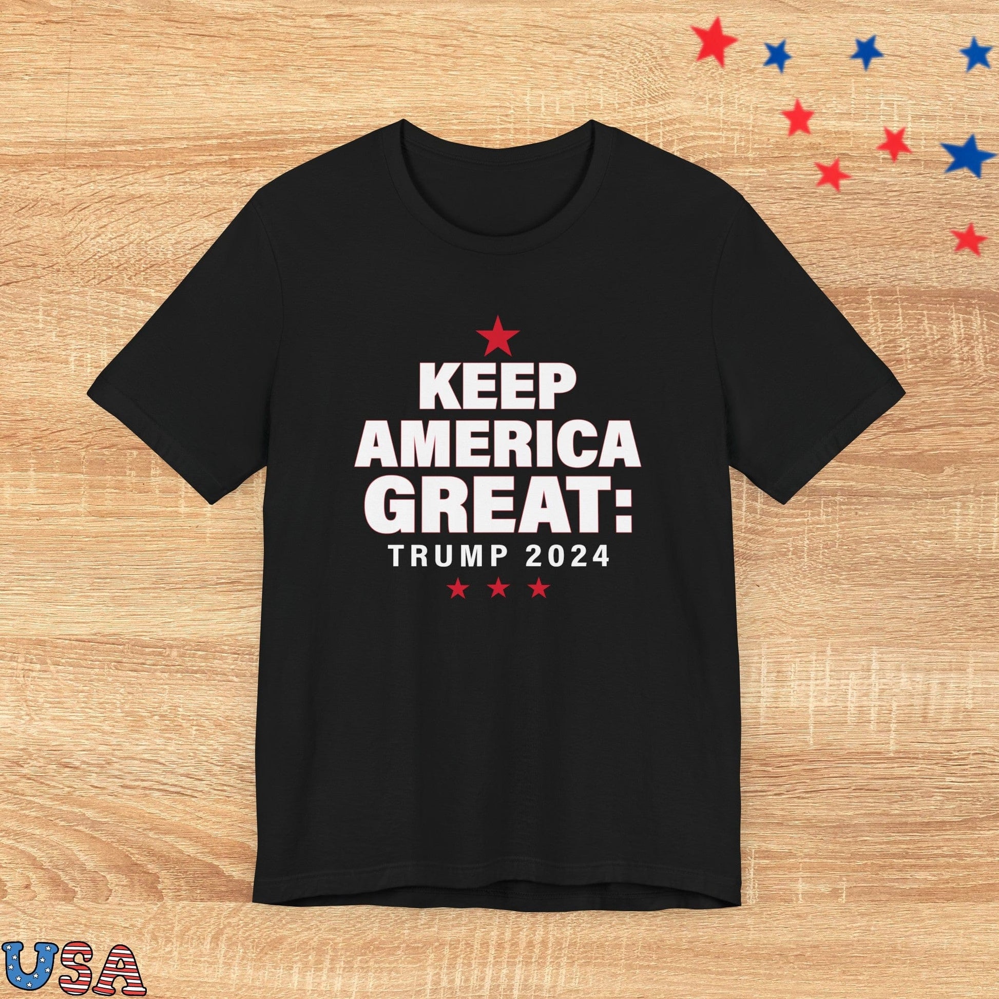 patriotic stars T-Shirt Black / XS Keep America Great