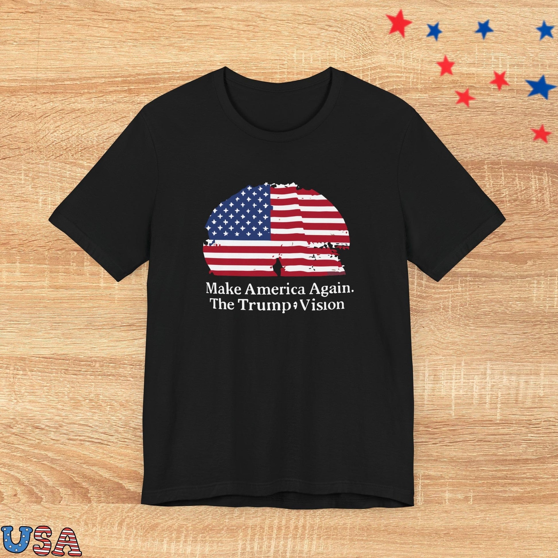 patriotic stars T-Shirt Black / XS Make America Again! The Trump Vision