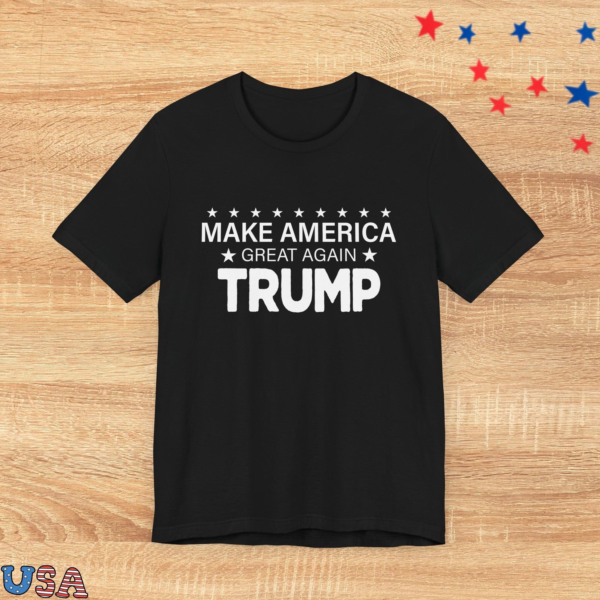 patriotic stars T-Shirt Black / XS Make America Great Again Trump