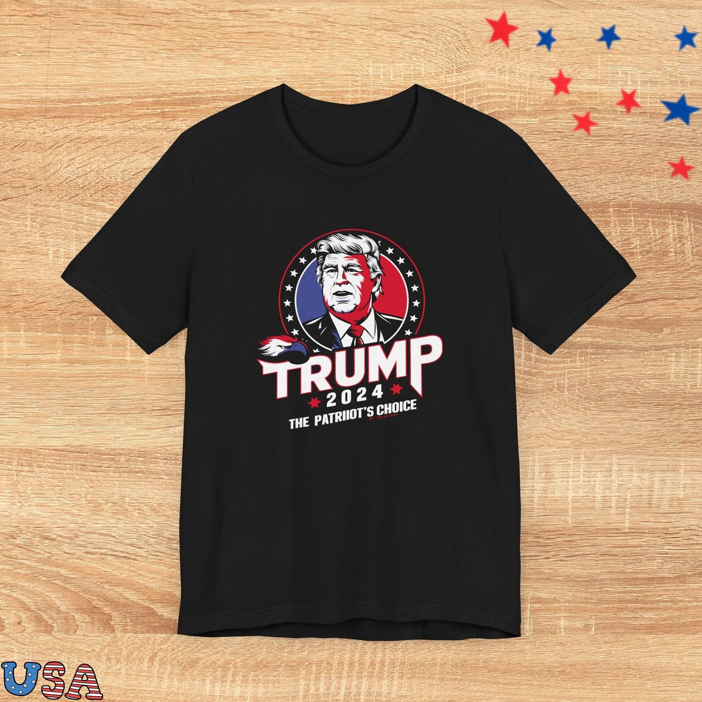 patriotic stars T-Shirt Black / XS The patriot's Choice 2024