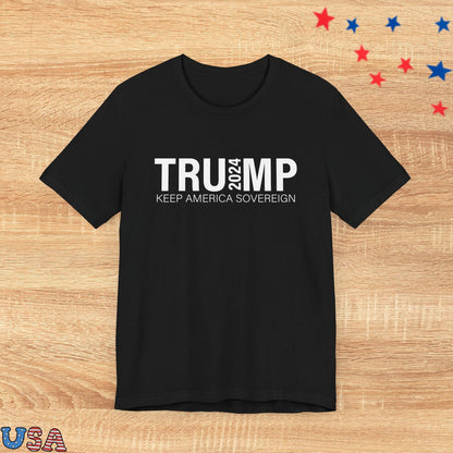 patriotic stars T-Shirt Black / XS Trump 2024 Keep America Sovereign