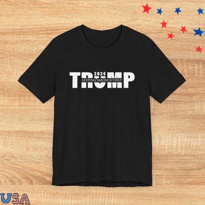 patriotic stars T-Shirt Black / XS Trump 2024 Keeping America First!