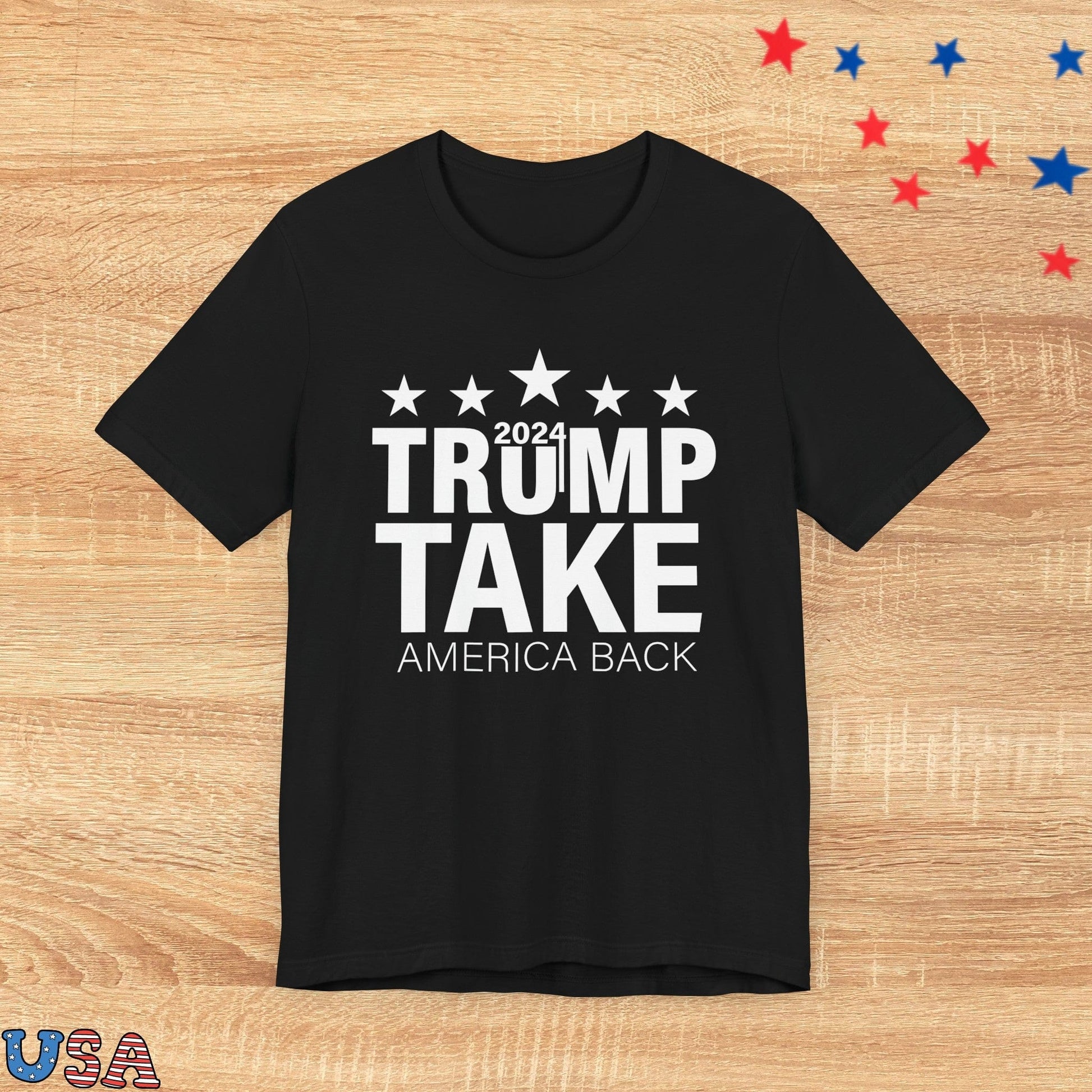 patriotic stars T-Shirt Black / XS Trump 2024 Take America Back