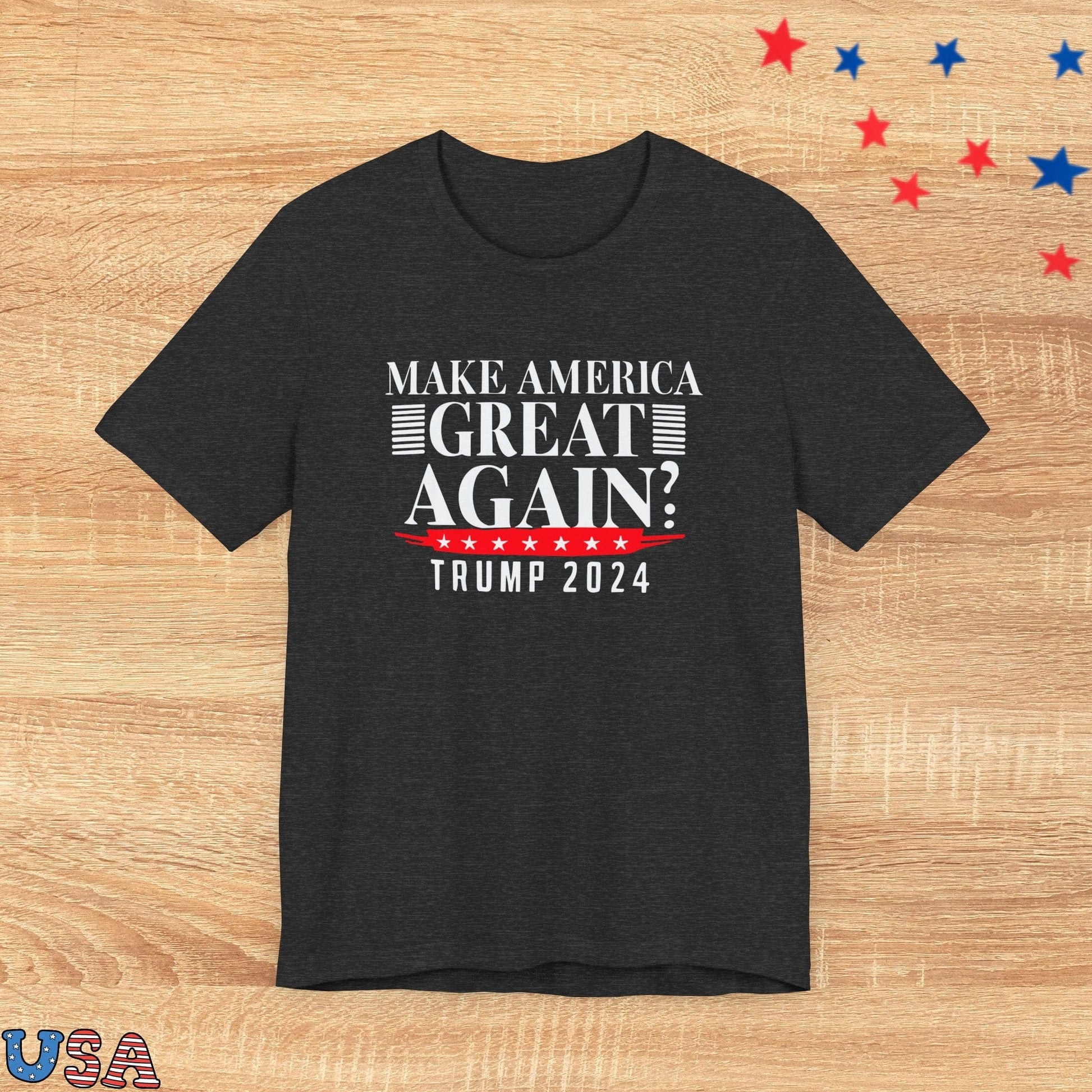 patriotic stars T-Shirt Dark Grey Heather / XS Make America Great Again Trump 2024