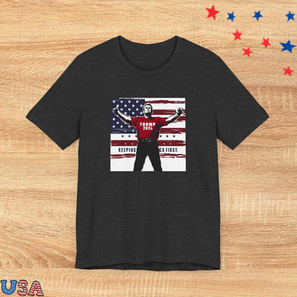 patriotic stars T-Shirt Dark Grey Heather / XS Trump Hero