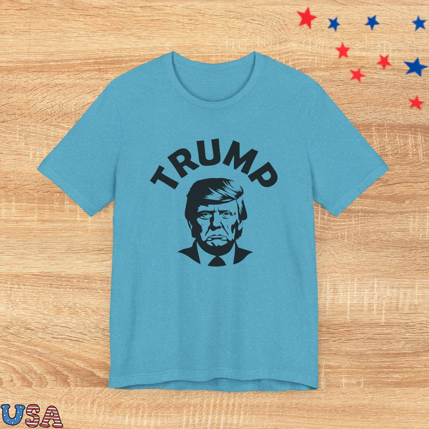patriotic stars T-Shirt Heather Aqua / XS Trump Angry Face