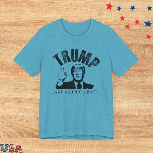 patriotic stars T-Shirt Heather Aqua / XS Trump Hand Take America Back