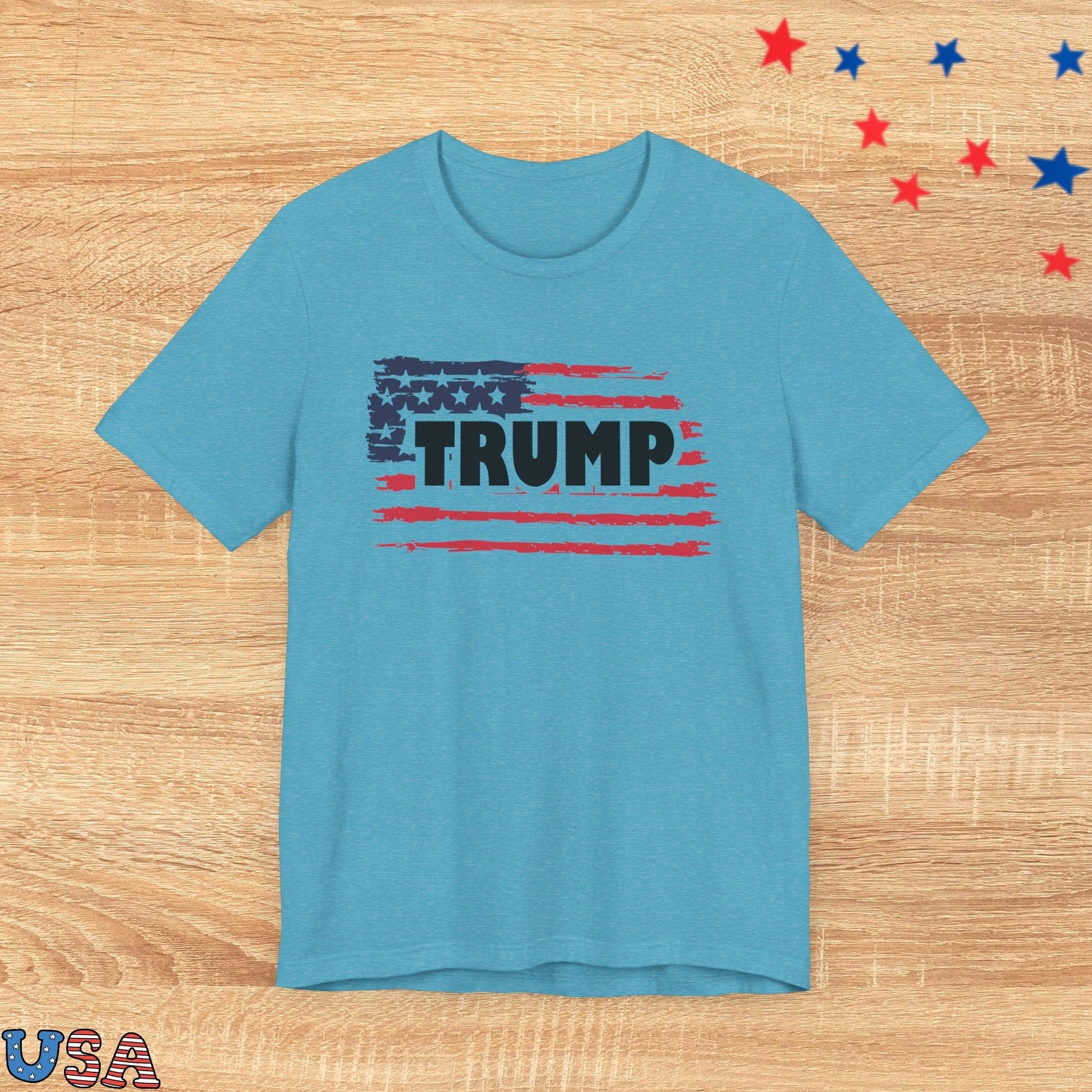 patriotic stars T-Shirt Heather Aqua / XS Trump USA Flag