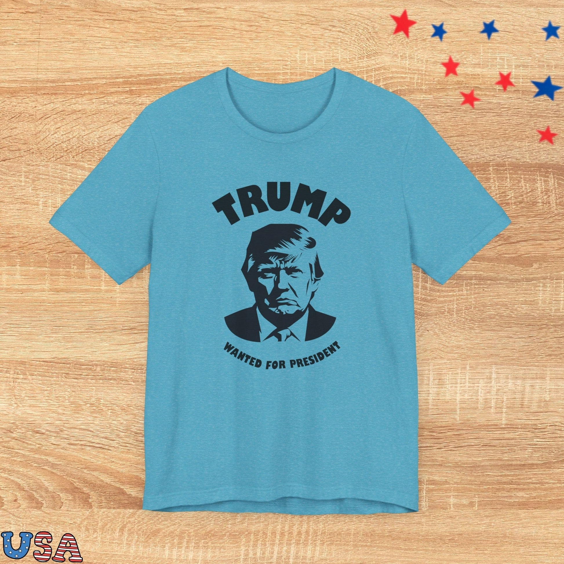 patriotic stars T-Shirt Heather Aqua / XS Trump Wanted For President
