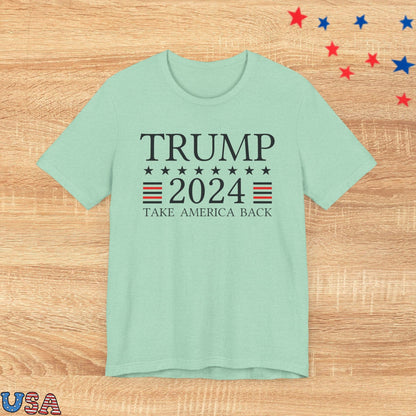 patriotic stars T-Shirt Heather Mint / XS Trump 2024 Red Lines