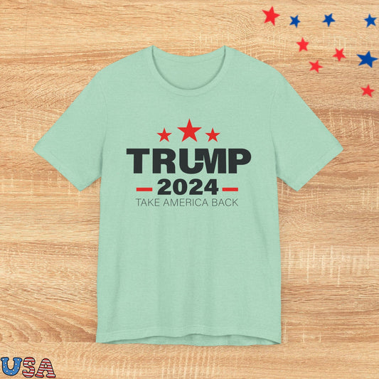 patriotic stars T-Shirt Heather Mint / XS Trump 2024 Red Stars