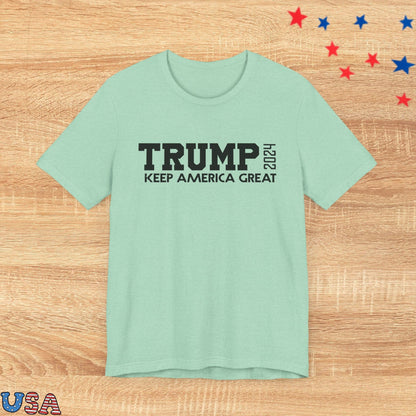 patriotic stars T-Shirt Heather Mint / XS Trump Keep America Great 2024
