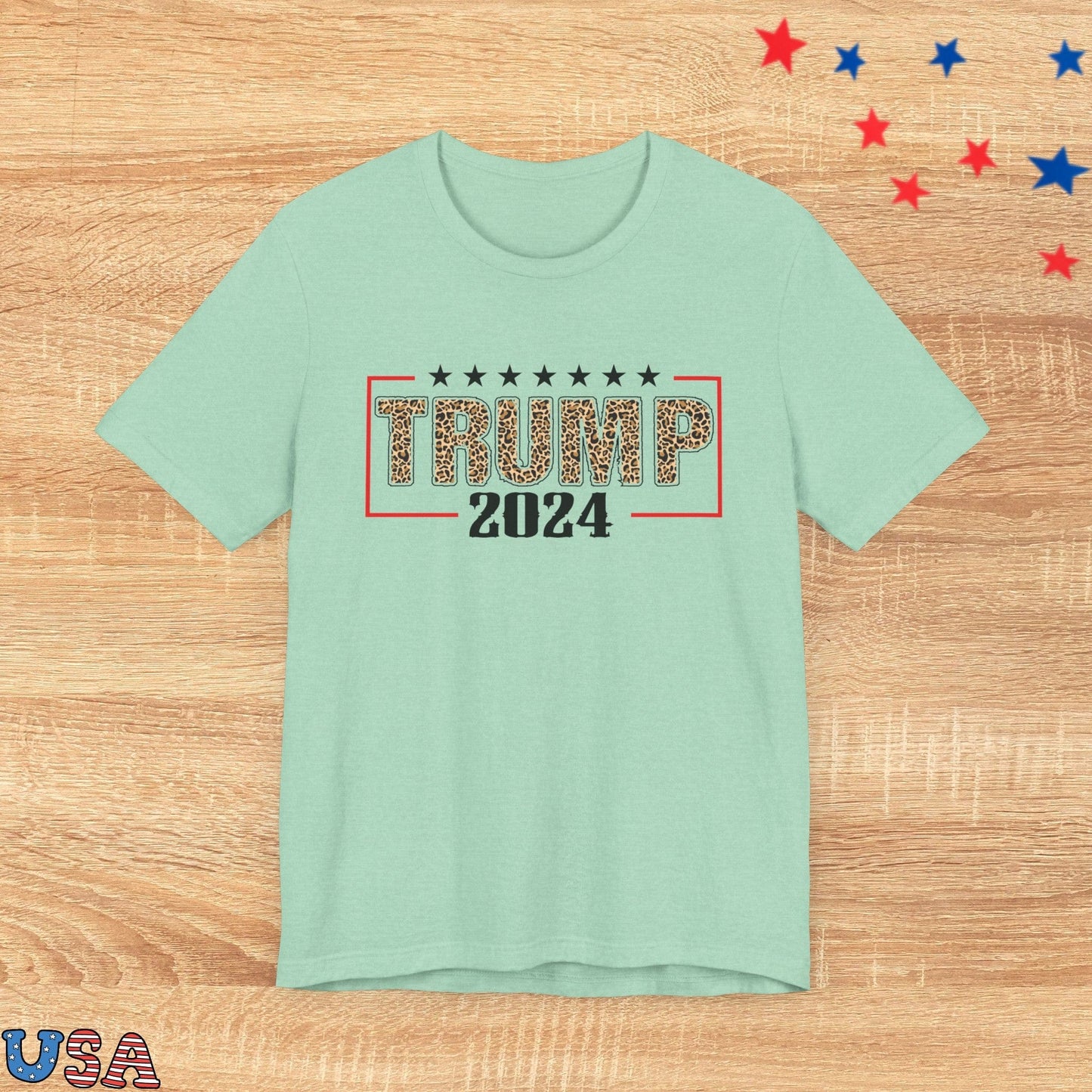 patriotic stars T-Shirt Heather Mint / XS Trump Stars 2024