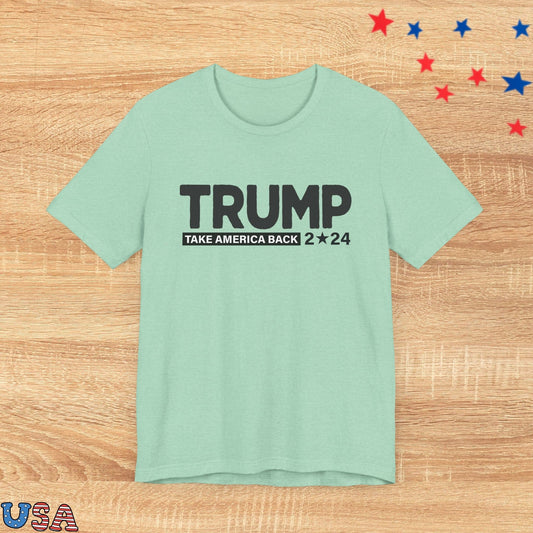 patriotic stars T-Shirt Heather Mint / XS Trump Take America Back 2024