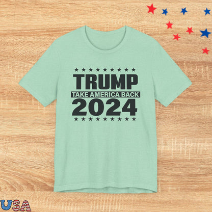 patriotic stars T-Shirt Heather Mint / XS Trump Take America Back 2024