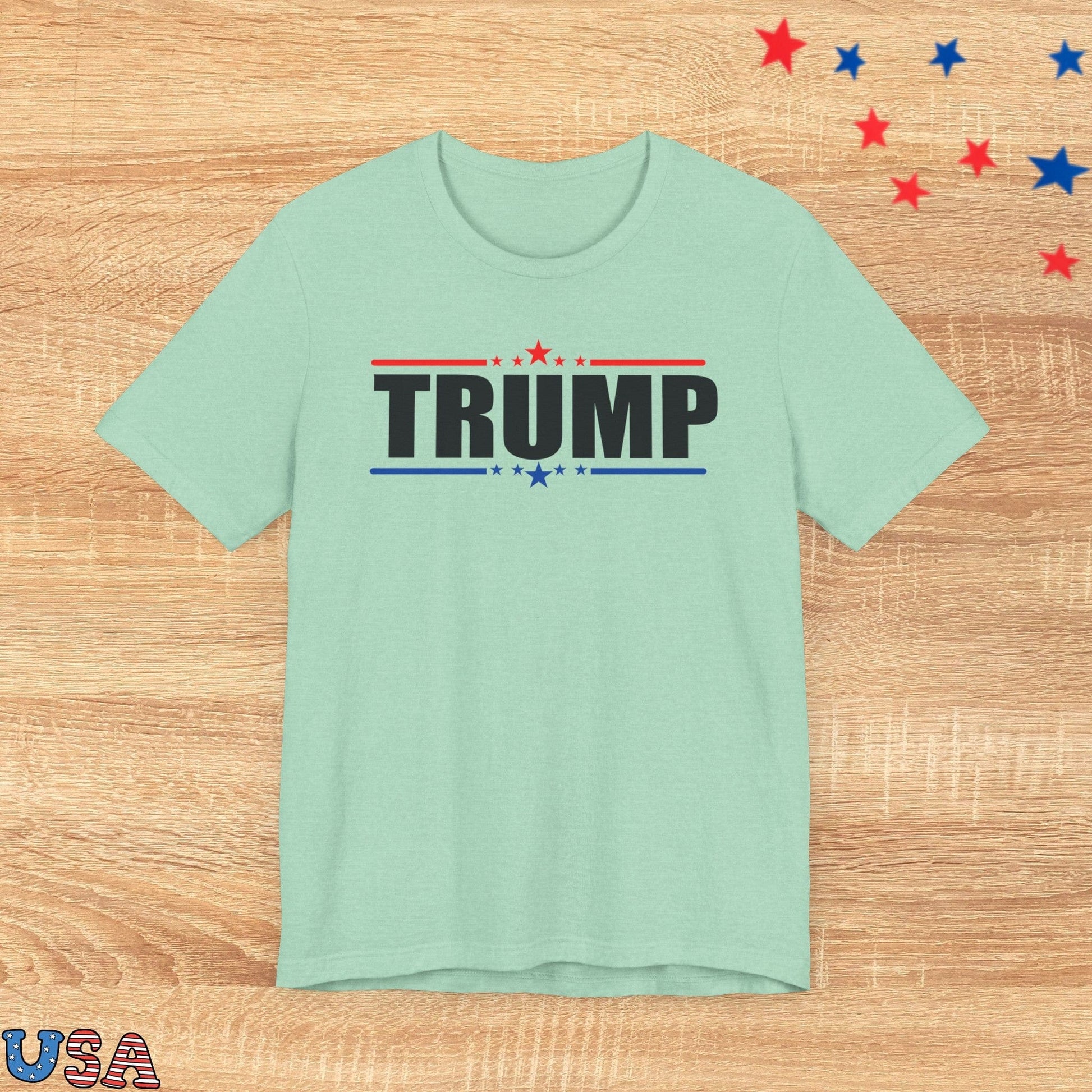 patriotic stars T-Shirt Heather Mint / XS Trump With Red & Blue Stars