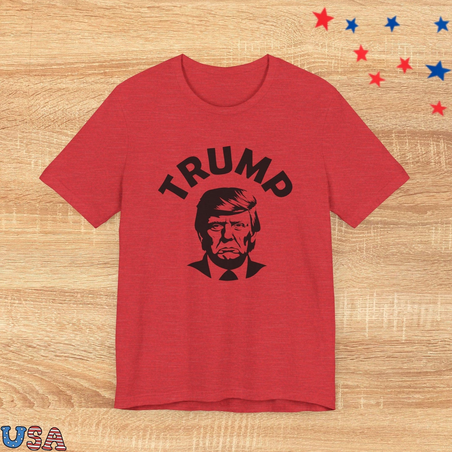 patriotic stars T-Shirt Heather Red / XS Trump Angry Face
