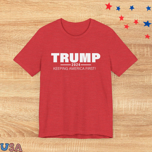 patriotic stars T-Shirt Heather Red / XS Trump keeping America First!