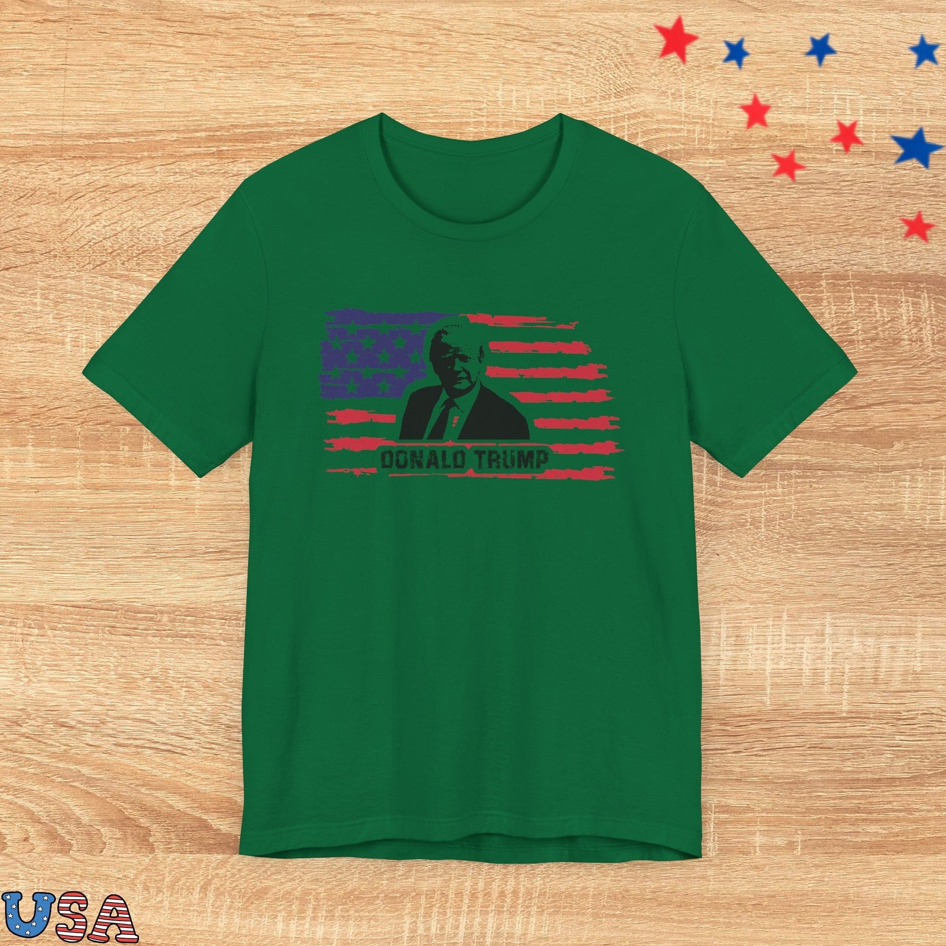 patriotic stars T-Shirt Kelly / XS Donald Trump And The Flag