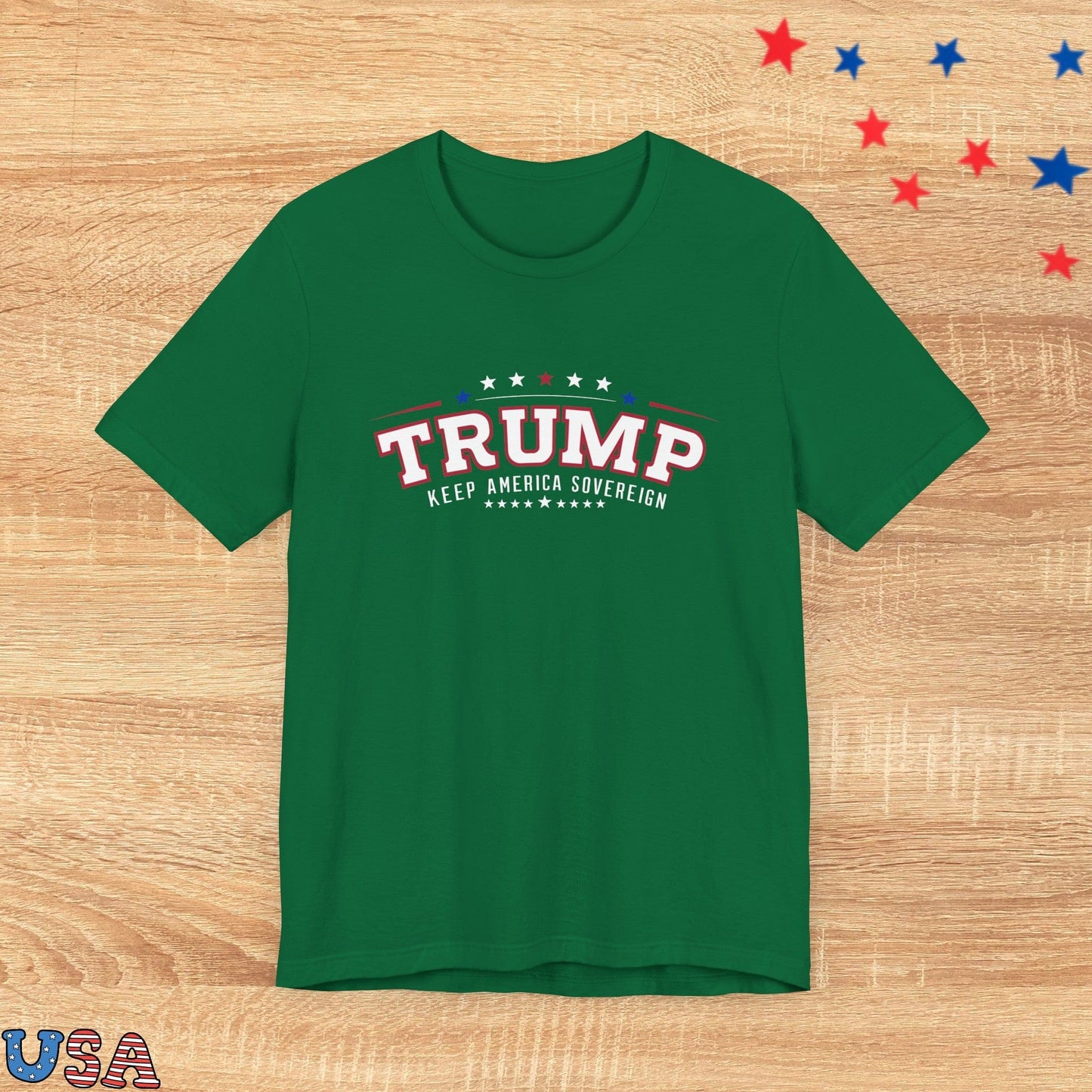 patriotic stars T-Shirt Kelly / XS Trump Keep America Sovereign