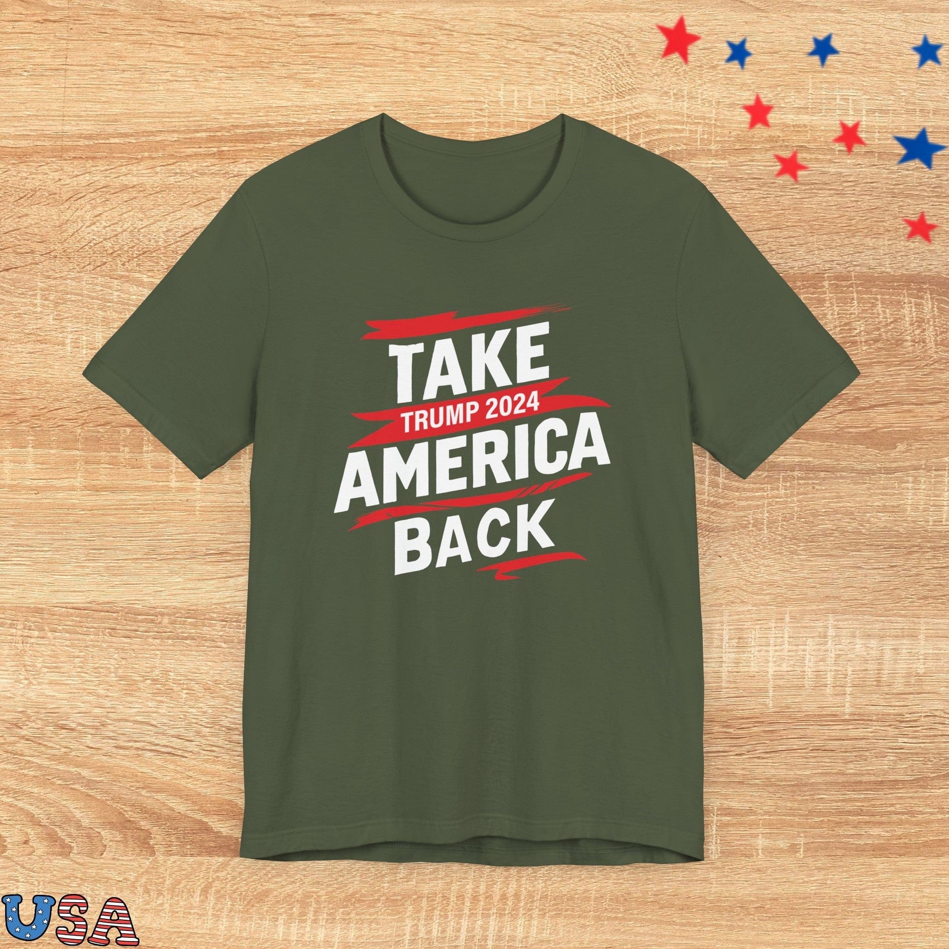 patriotic stars T-Shirt Military Green / XS Take America Back