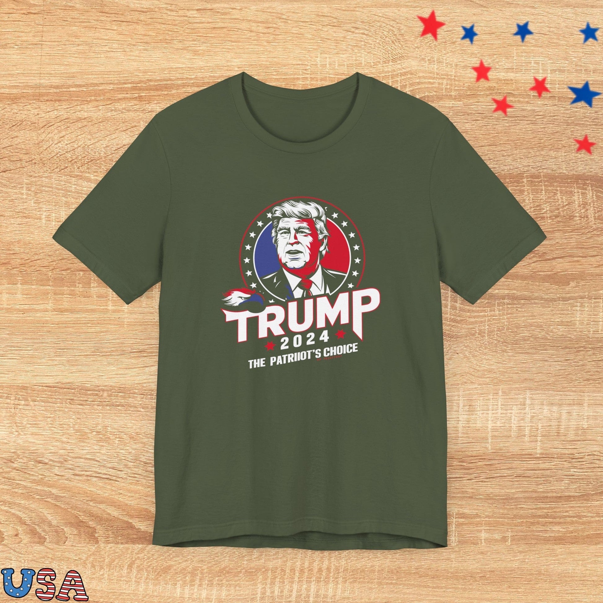patriotic stars T-Shirt Military Green / XS The patriot's Choice 2024