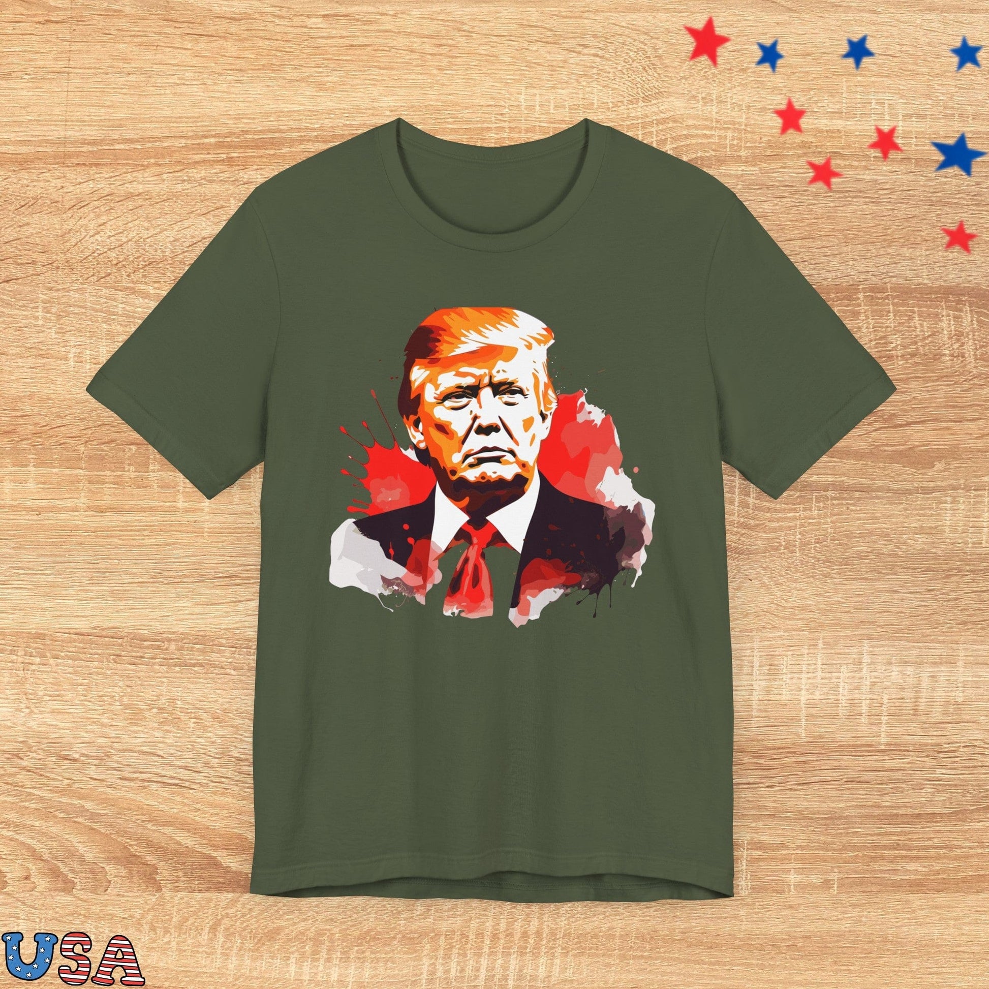 patriotic stars T-Shirt Military Green / XS Trump 2024
