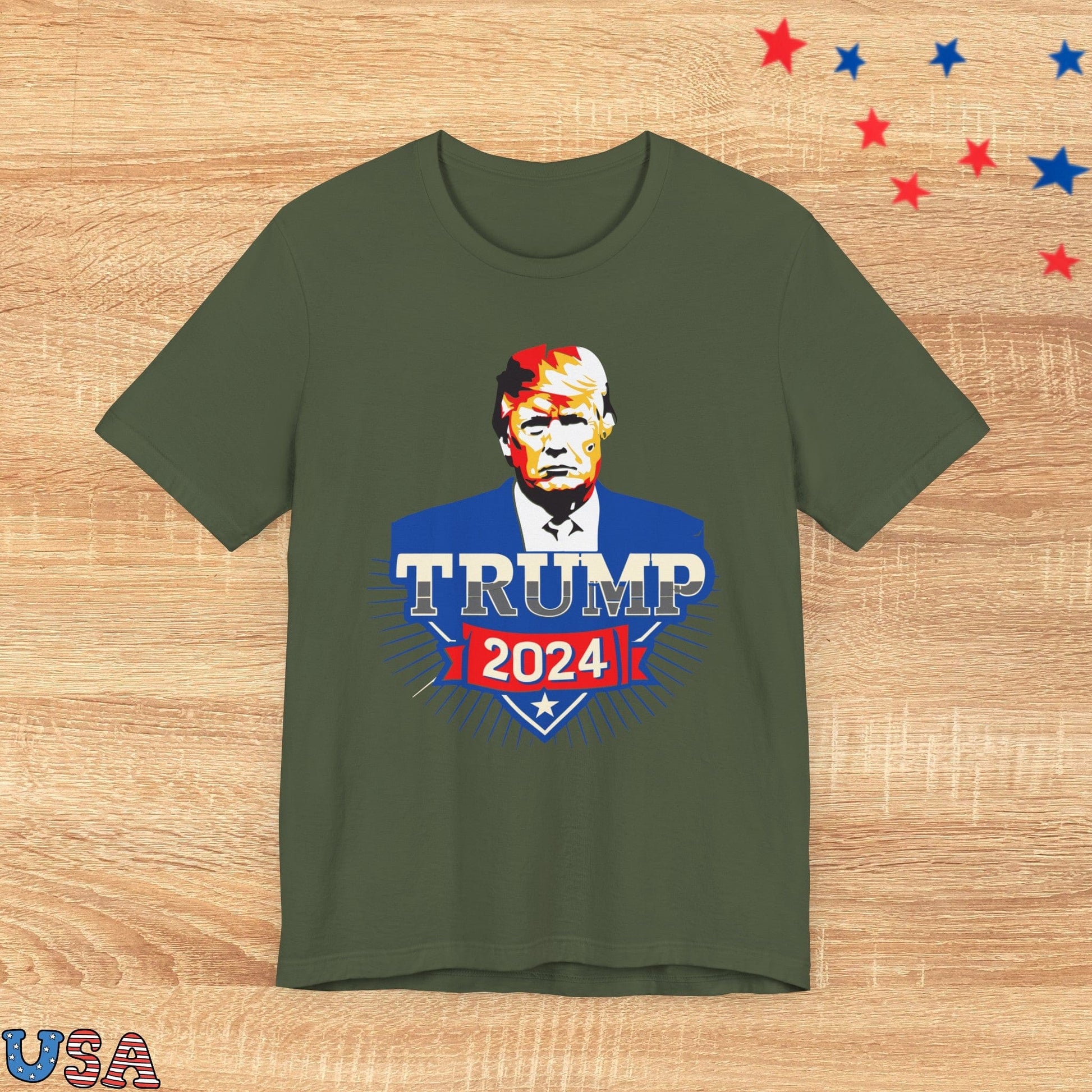 patriotic stars T-Shirt Military Green / XS Trump 2024 Superman