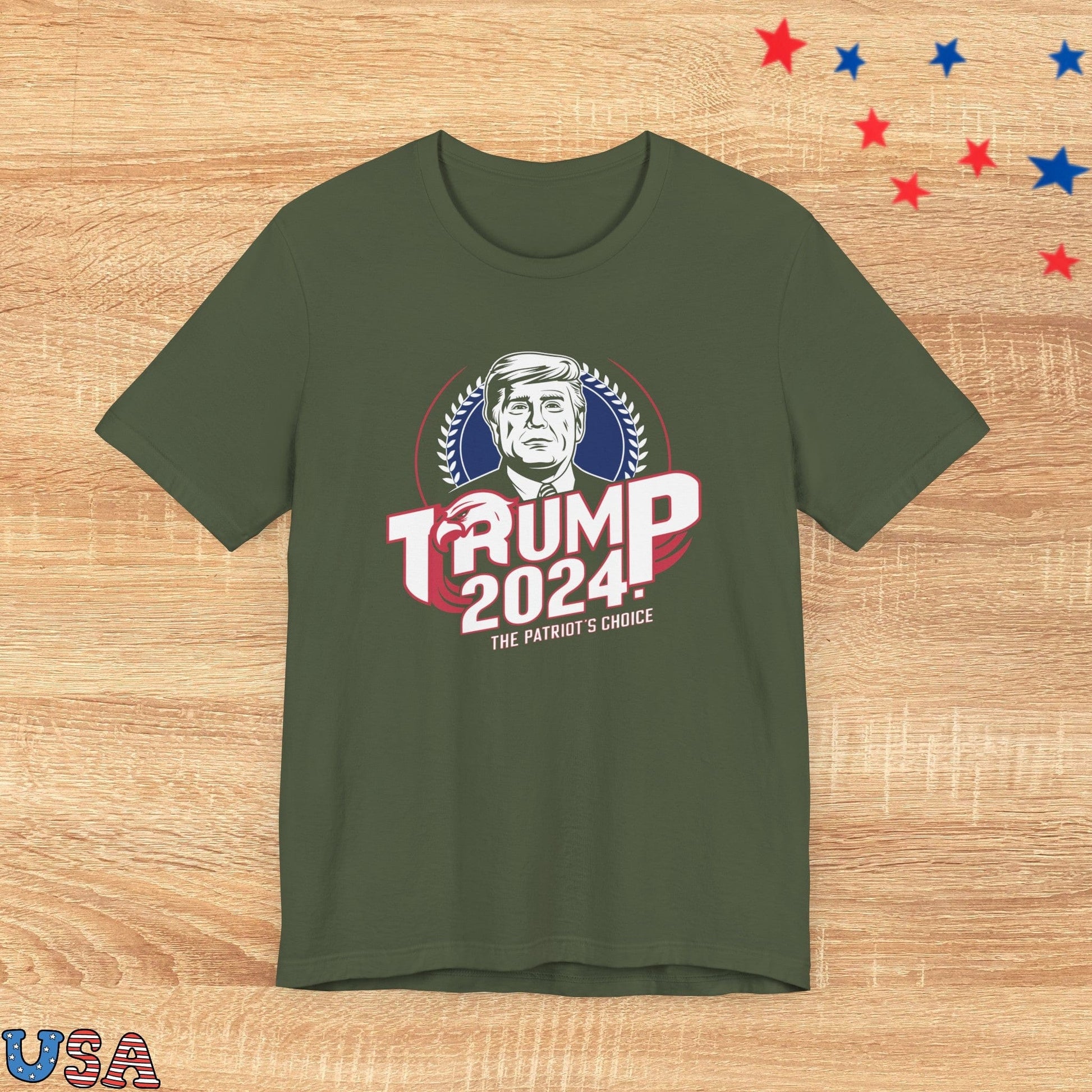 patriotic stars T-Shirt Military Green / XS Trump 2024 The patriot's Choice