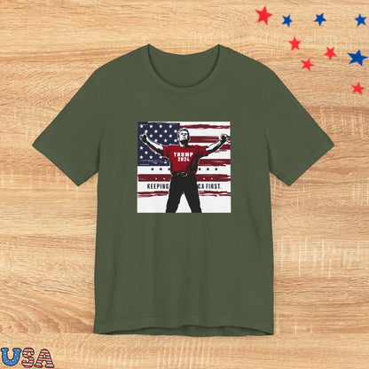 patriotic stars T-Shirt Military Green / XS Trump Hero