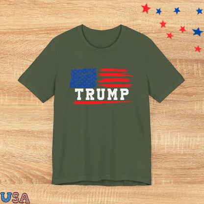 patriotic stars T-Shirt Military Green / XS Trump USA Flag