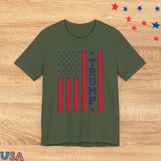 patriotic stars T-Shirt Military Green / XS USA Flag - Trump 2024