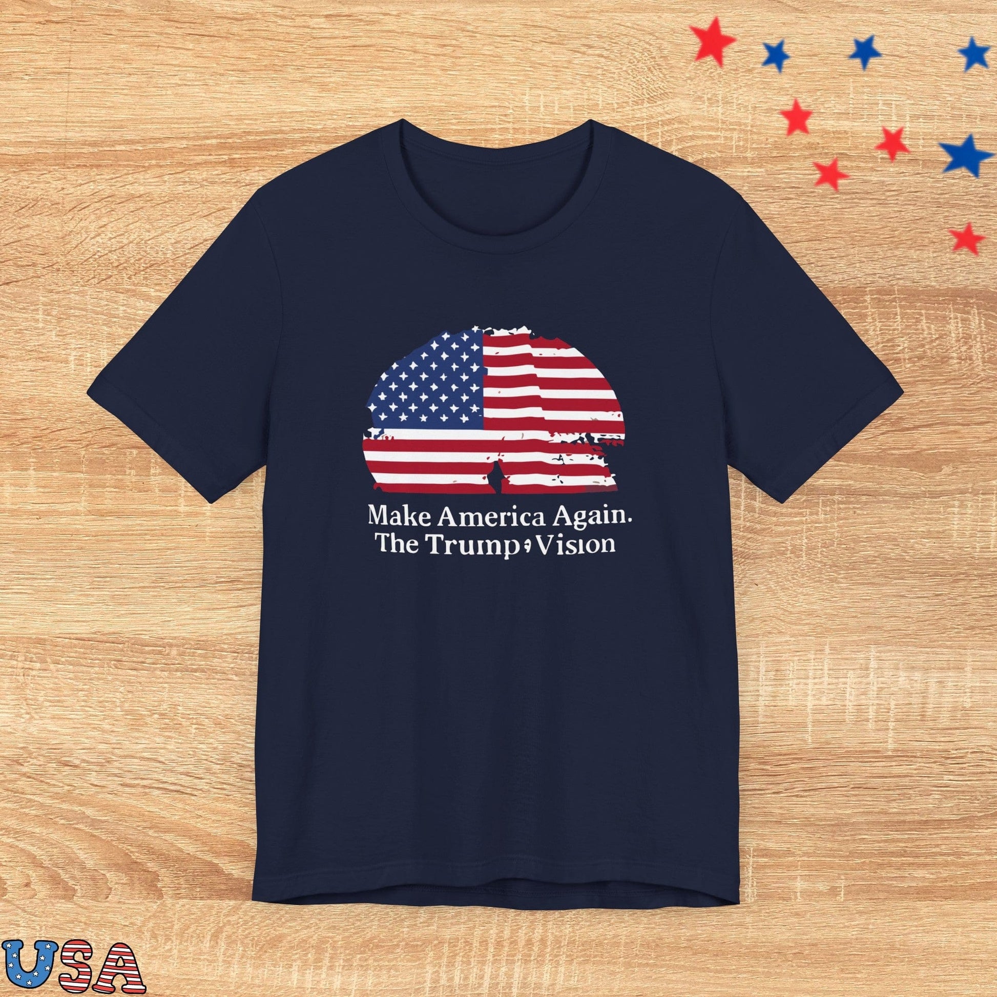 patriotic stars T-Shirt Navy / XS Make America Again! The Trump Vision
