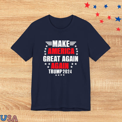 patriotic stars T-Shirt Navy / XS Make America Great Again Again 2024
