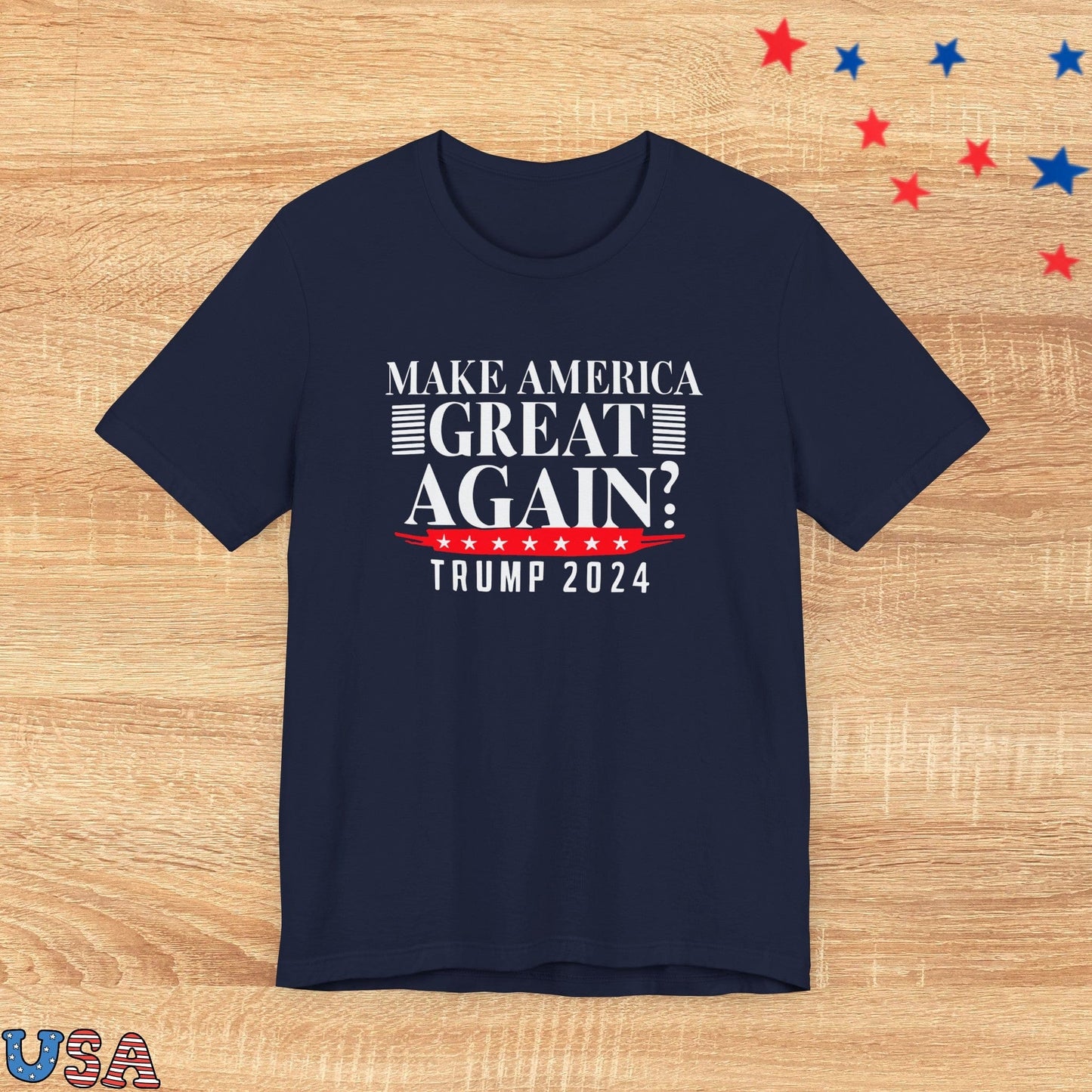 patriotic stars T-Shirt Navy / XS Make America Great Again Trump 2024