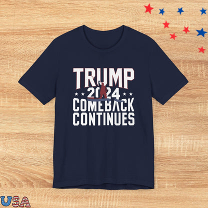 patriotic stars T-Shirt Navy / XS Trump 2024 Comeback Continues