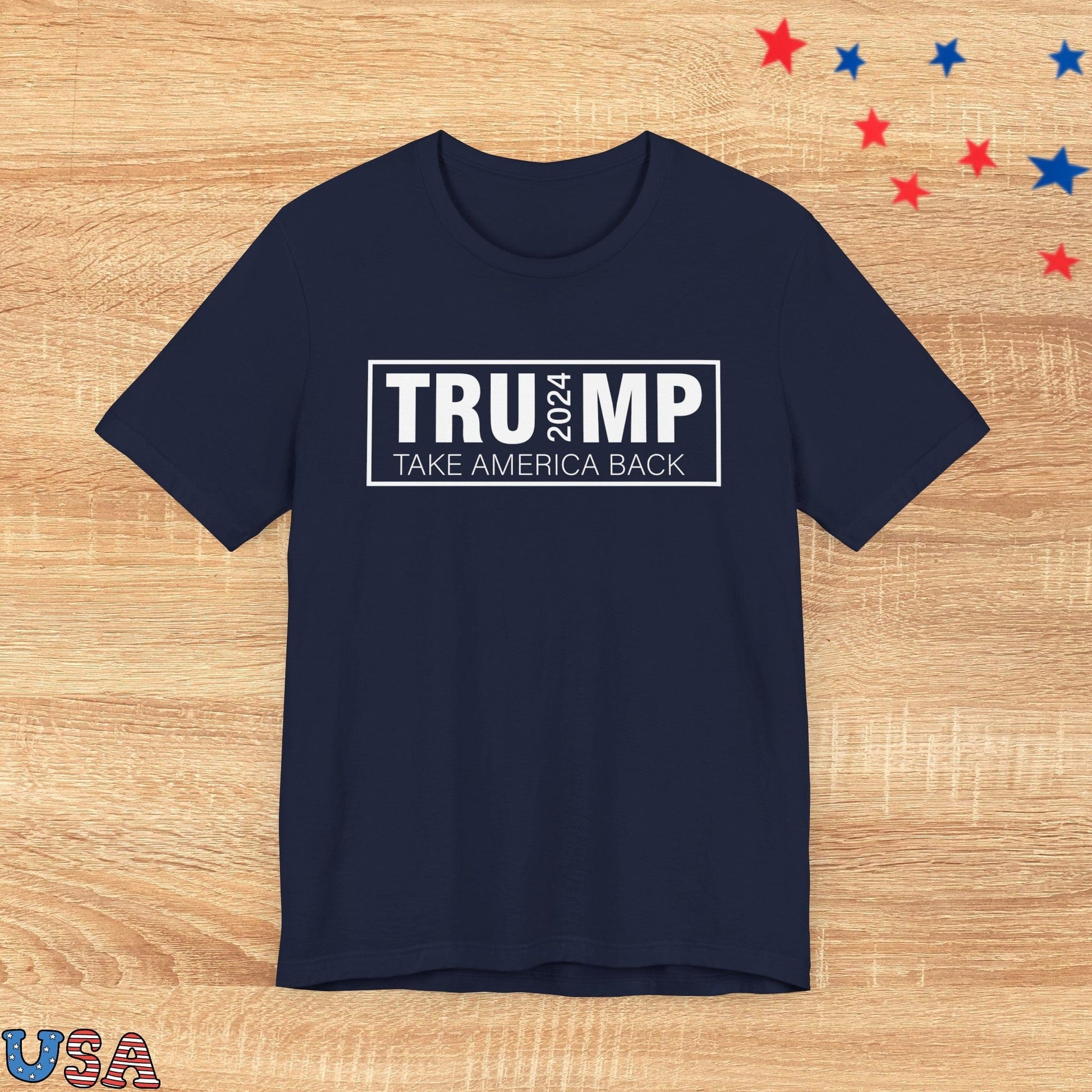patriotic stars T-Shirt Navy / XS Trump 2024 Take America Back