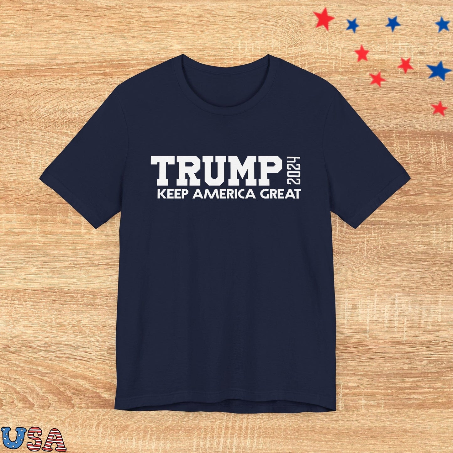 patriotic stars T-Shirt Navy / XS Trump Keep America Great 2024