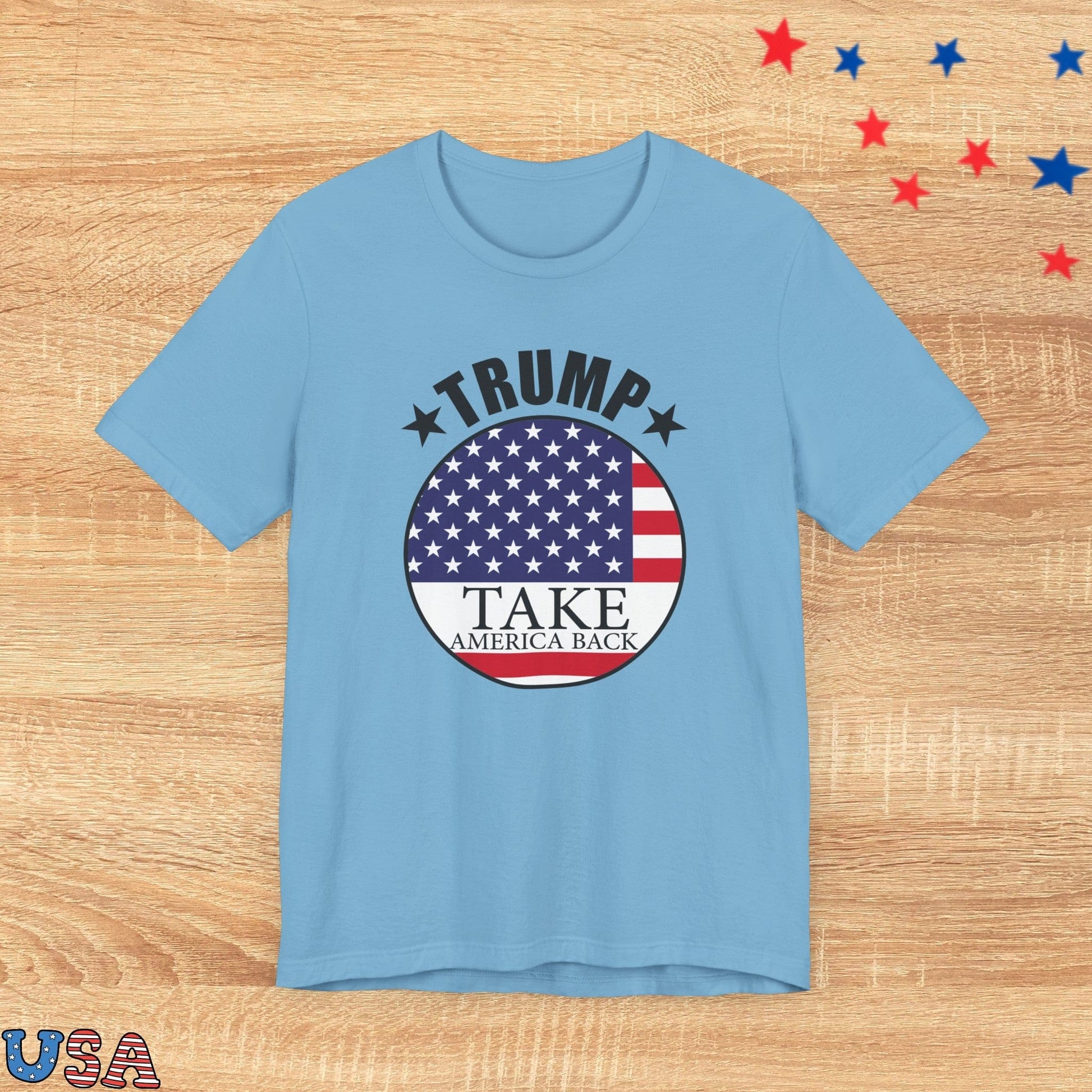 patriotic stars T-Shirt Ocean Blue / XS Trump Take America Back