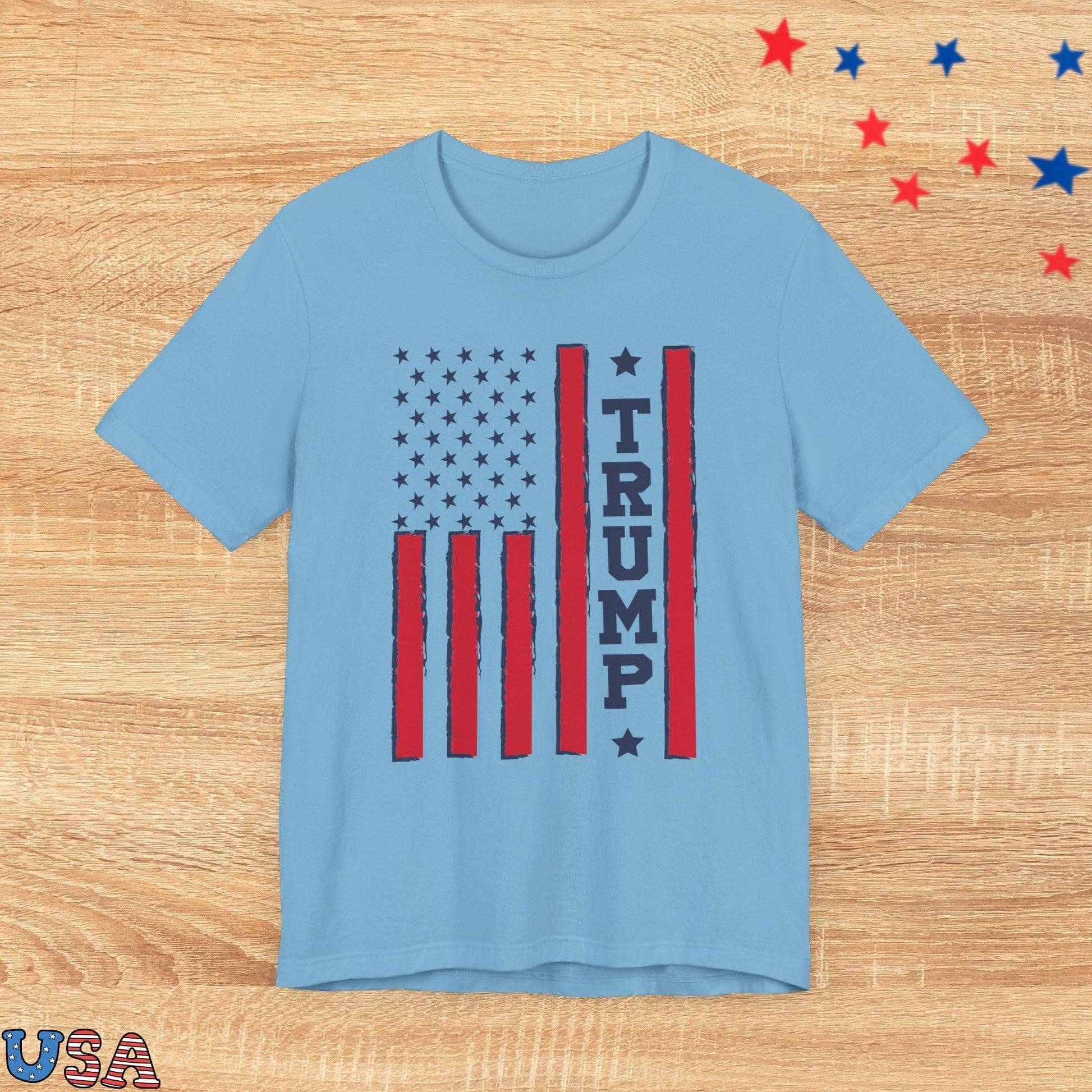 patriotic stars T-Shirt Ocean Blue / XS USA Flag - Trump 2024