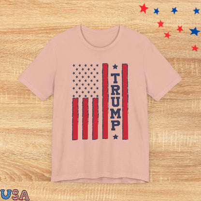 patriotic stars T-Shirt Peach / XS USA Flag - Trump 2024